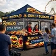 Custom Food Stall Pop Up Canopy Tent Package | https://www.bestnamebadges.com