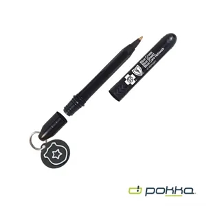 Pokka® Pocket Pen w/Dock & Chrome Keyring & Charm