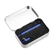 Pokka® Pocket Pen w/Dock & Gold Keyring & in Tin Box | https://www.bestnamebadges.com