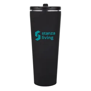 Krantz Rubberized Tumbler w/Straw & Carry Handle - 30oz