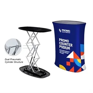 Custom Square Counter Podium With Dual Pneumatic Support