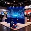 Custom Square Counter Podium With Dual Pneumatic Support | https://www.bestnamebadges.com