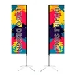 15' Double Sided Marketing Rectangle Flag W/ Premier X Base | https://www.bestnamebadges.com