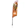 7' Streamline Razor Sail Sign Flag, 1-Sided, Ground Spike | https://www.bestnamebadges.com