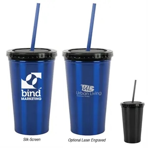 16 Oz. Stainless Steel Double Wall Tumbler | https://www.bestnamebadges.com