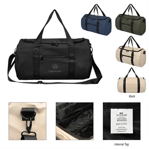 Hudson Recycled Leatherette Duffel Bag | https://www.bestnamebadges.com