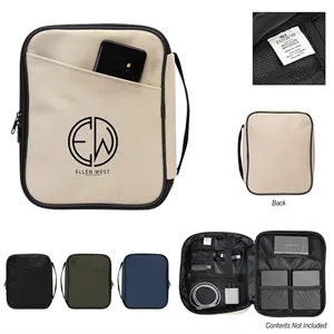 Hudson rPET Leatherette Tech Organizer