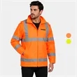 PORTWEST® Hi-Vis Wind Resistant Rain Traffic Jacket w/ Hood | https://www.bestnamebadges.com