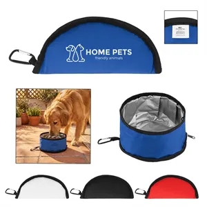 rPET Foldable Dog Food Bowl With Carabiner | https://www.bestnamebadges.com