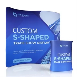 10ft Exhibition Booth Kit With S Shaped Backdrop & Counter