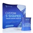 10ft Exhibition Booth Kit With S Shaped Backdrop & Counter | https://www.bestnamebadges.com