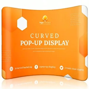 Curved Pop Up Fabric Trade Show Backdrop Display (3 Sizes)