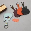 PU Leather Guitar Pick Case Keychain | https://www.bestnamebadges.com