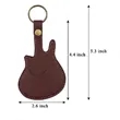 PU Leather Guitar Pick Case Keychain | https://www.bestnamebadges.com