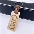 Natural Wood & Leather Keychain | https://www.bestnamebadges.com
