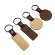 Natural Wood & Leather Keychain | https://www.bestnamebadges.com