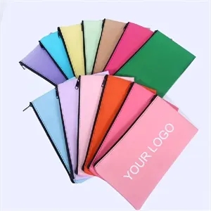 11x6.1 Inch PU Leather Bank Pouch with Zipper
