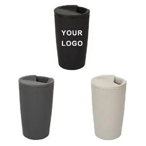 18oz Wheat Straw Plastic Coffee Cup with Lid