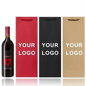 Kraft Paper Wine Bottle Gift Bag 14x3.7x3.7