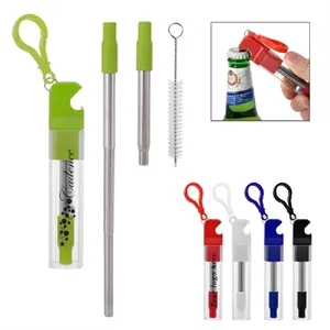 Stainless Steel Straw Kit with Bottle Opener