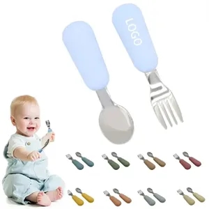 Baby Spoons & Forks - Silicone Handle, Stainless Steel