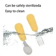 Baby Spoons & Forks - Silicone Handle, Stainless Steel | https://www.bestnamebadges.com