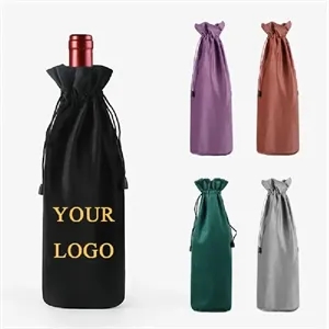 Velvet Wine Bag with Drawstring Closure
