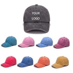 Vintage Washed Cotton Adjustable Ball Cap Unisex