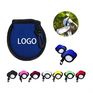 Neoprene Golf Ball Cleaner Pouch with Carabiner