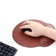 PU Leather Mouse Pad with Wrist Support | https://www.bestnamebadges.com