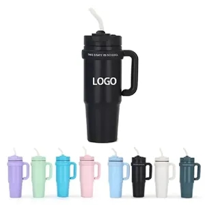30oz Double-Wall Vacuum Insulated Tumbler with Lid & Straw
