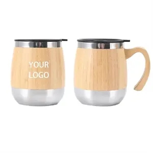 15 oz Bamboo Shell Coffee Mug with Lid & Handle