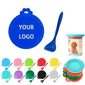 Silicone Pet Food Can Covers with Spoon (3 Sizes)