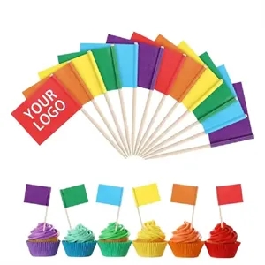 Colorful Paper Toothpick Food Flags, 1.4x1 In
