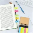 Coil Mini Notebook with Kraft Cover & Sticky Pads | https://www.bestnamebadges.com
