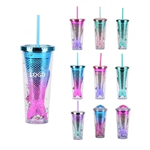 12 oz Double-Wall Straw Cup with Lid