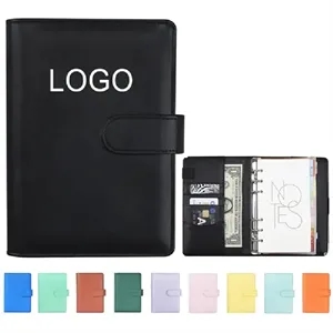 A6 PU Leather Budget Binder with Magnet Close