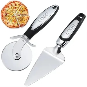 3-Inch Stainless Steel Pizza Cutter & Pie Server Set