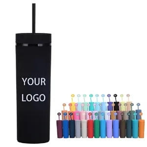 15oz Matte Acrylic Tumbler with Lid & Straw
