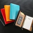 A6 Zippered PU Leather Notebook Padfolio with Calculator | https://www.bestnamebadges.com