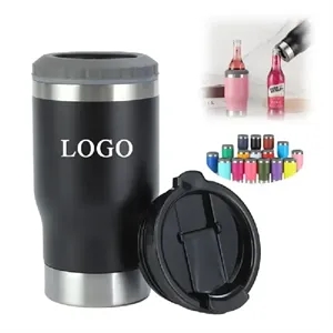 14 oz 4-in-1 Stainless Steel Can Holder with Two Lids