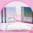 Starry PU Notebook with Pen - Half Letter | https://www.bestnamebadges.com