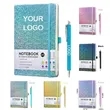 Starry PU Notebook with Pen - Half Letter | https://www.bestnamebadges.com