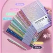 Starry PU Notebook with Pen - Half Letter | https://www.bestnamebadges.com