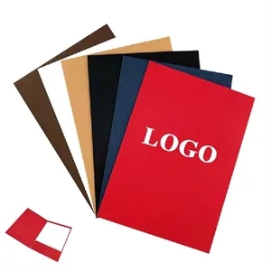 A4 A5 Thick Cardboard Pocket Folders with Business Card Slot