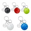 Plastic Pickleball Keychain with Stainless Steel Charm | https://www.bestnamebadges.com