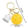 Plastic Pickleball Keychain with Stainless Steel Charm | https://www.bestnamebadges.com