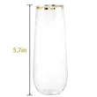 9 oz Gold Rim Plastic Champagne Flutes | https://www.bestnamebadges.com