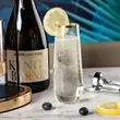 9 oz Gold Rim Plastic Champagne Flutes | https://www.bestnamebadges.com