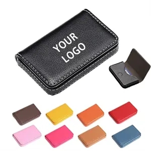 PU Leather Business Card Holder with Magnetic Closure